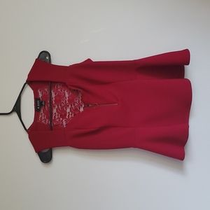 A. BYER Red Peplum Tank Top Used M